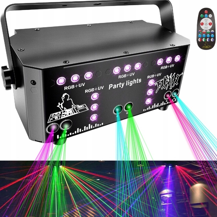 Disco Laser Na Oči Rgb Dálkové Ovládání Nástěnné Efekty Párty