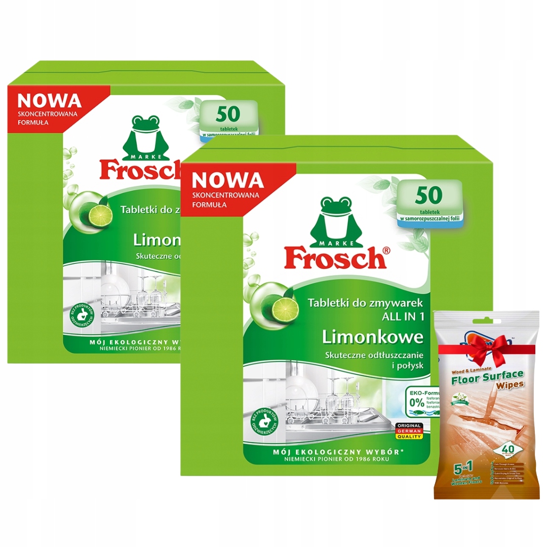 Frosch Limetkové tablety do myčky nádobí All-in-1 100 ks Dárek