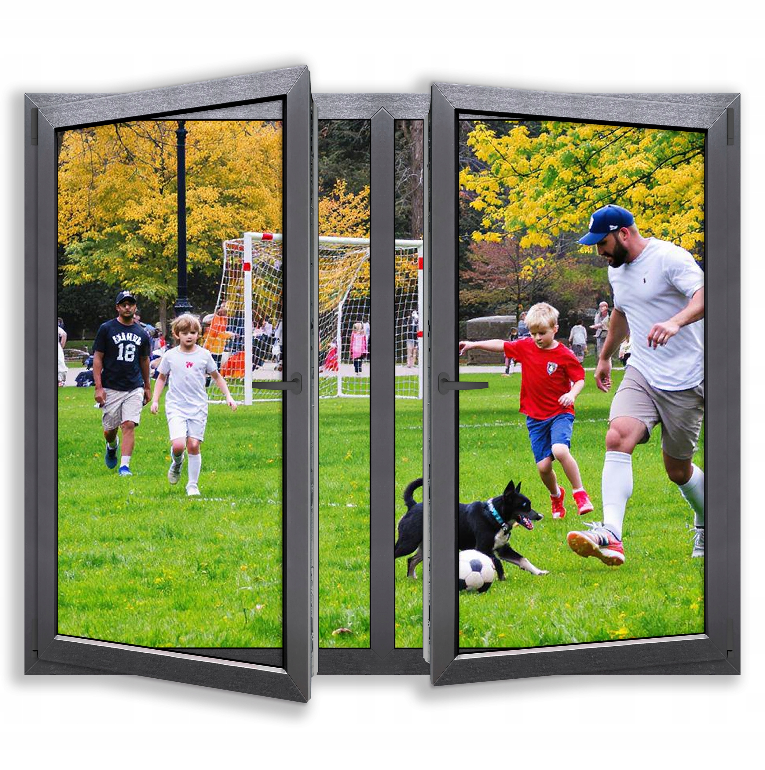Okno Antracyt Pcv 176,5x143,5|3-SZYBY Rozwierno-uchylne 1765x1435 profil 70