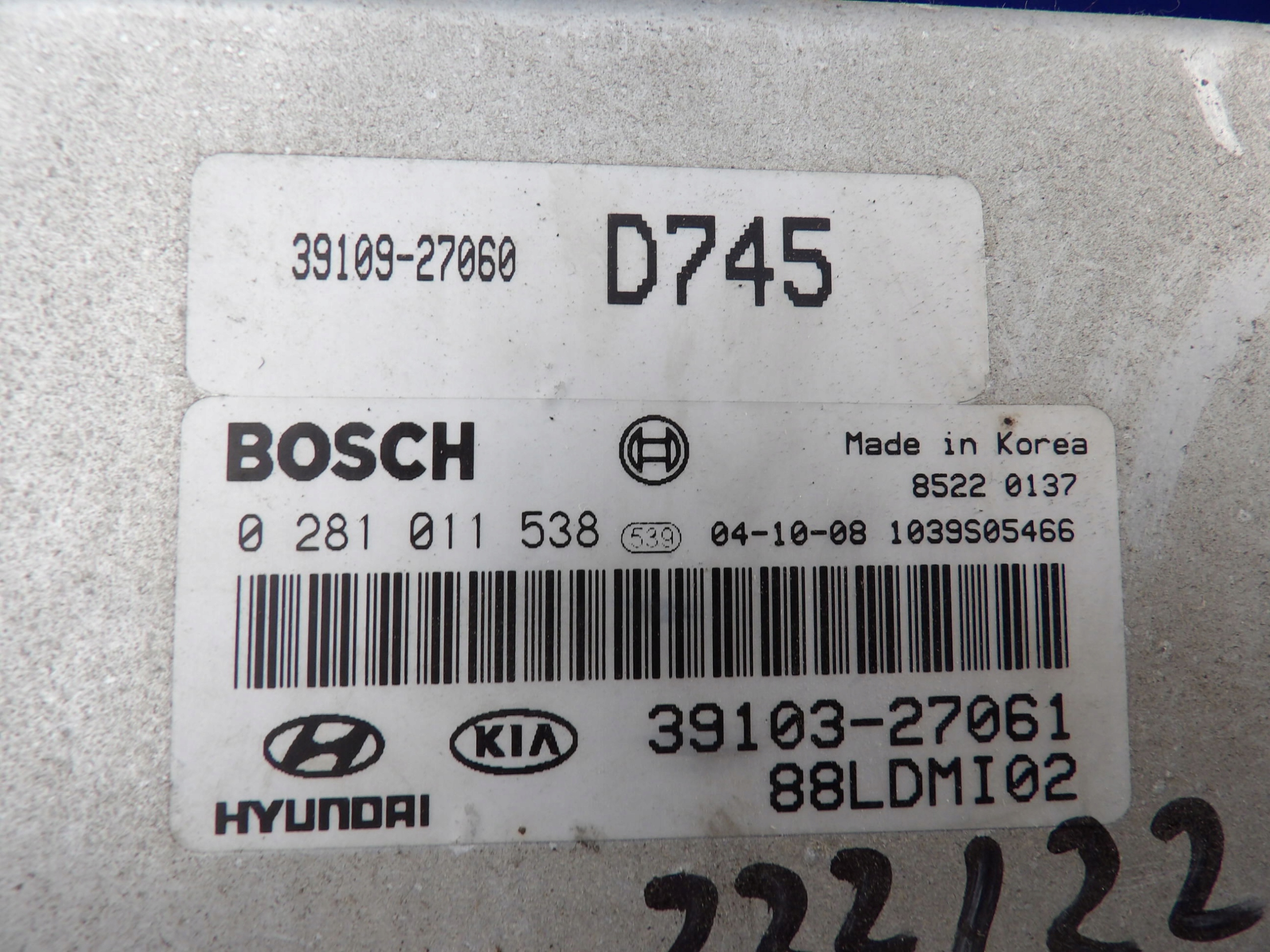 computer Kia Cerato e 2,0D 0281011538 39103-27061