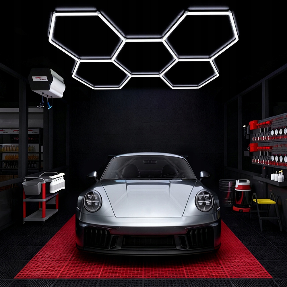 Lampa 5X Hexagon Led Včelí Plást Osvetlenie Panel Dielňa Garaz Set