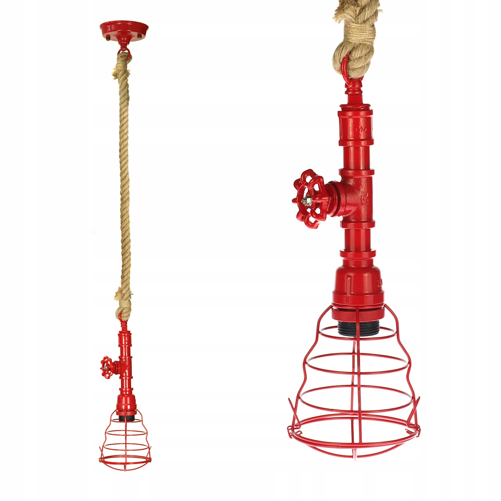 

Designerska Lampa Wisząca Czerwona Loft Industrial
