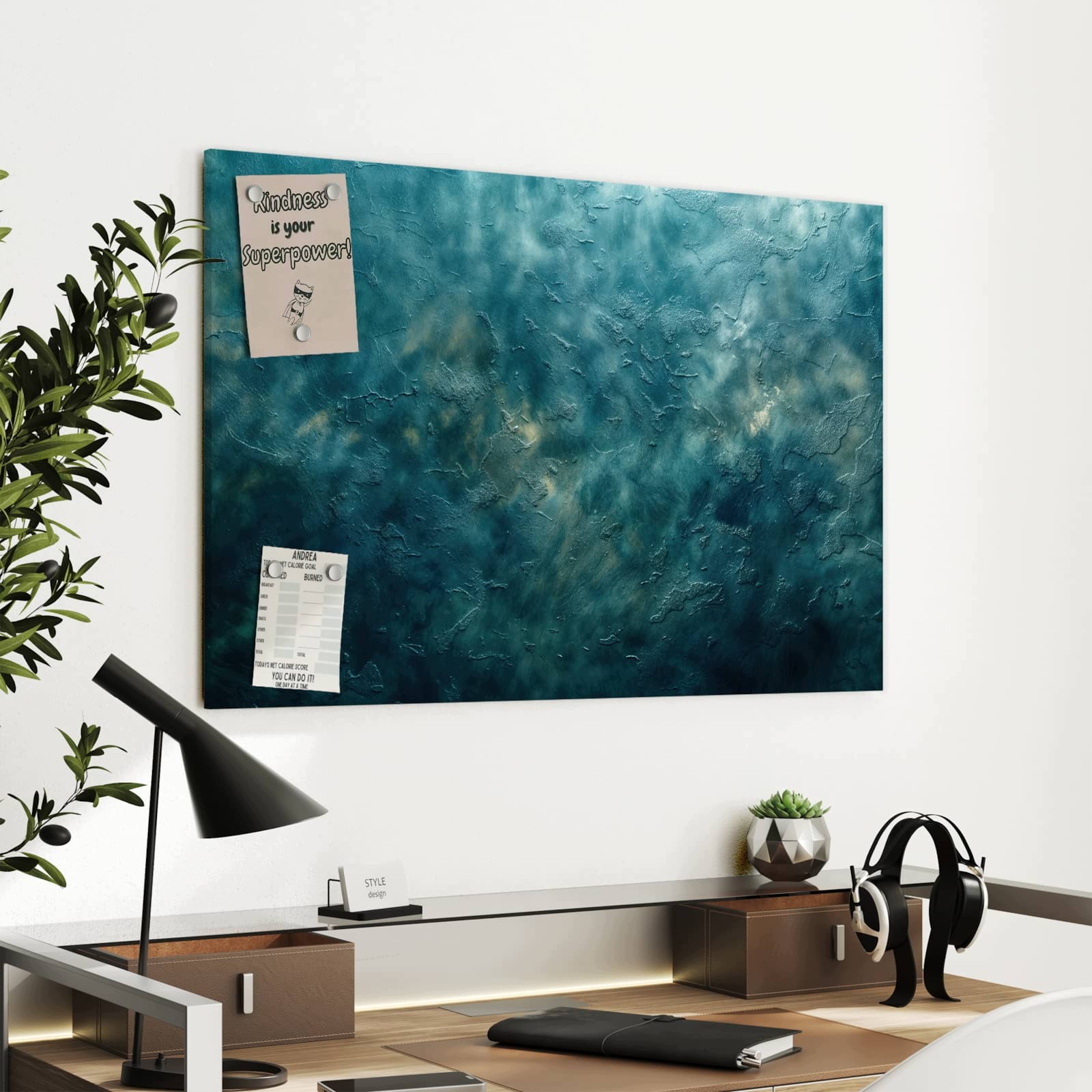 Magnetická tabule Texturované Stěna 90 × 60 cm