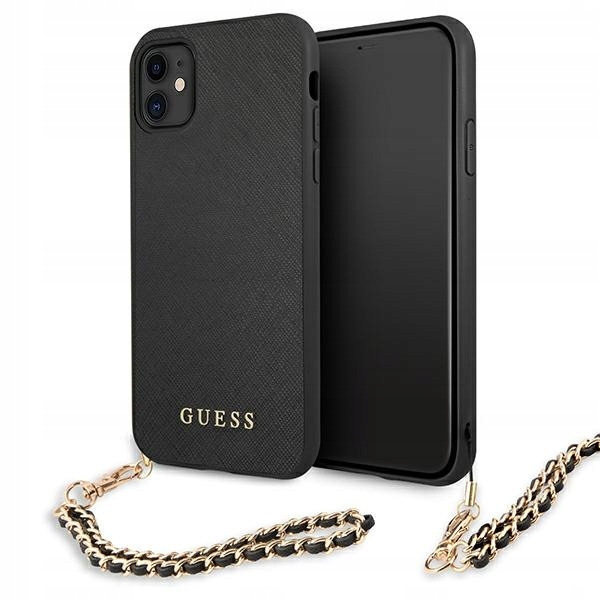 Pouzdro Guess Saffiano Chain Černé Pro Iphone 11 6,1" Xr
