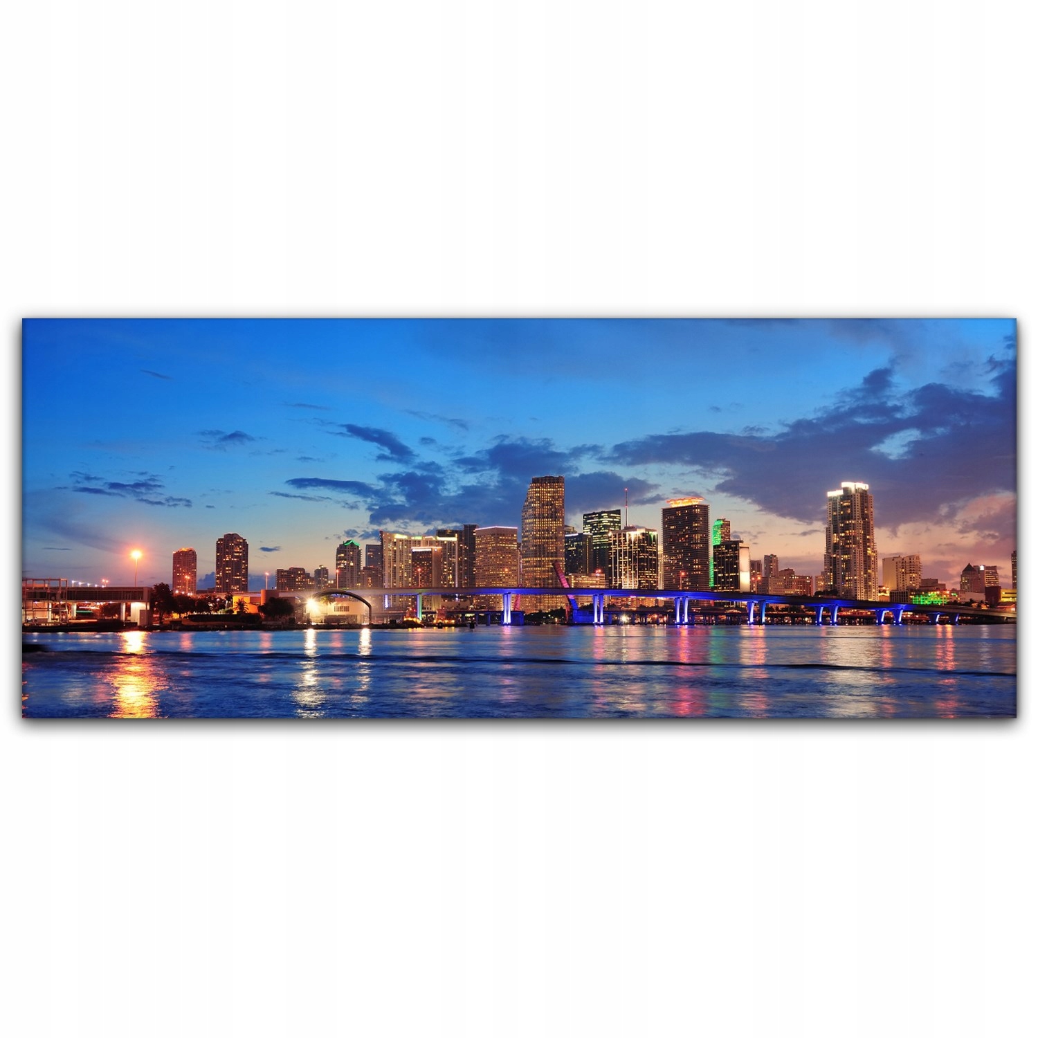 

Canvas na ramie na ścianę 125x50 Miami Miasto Noc