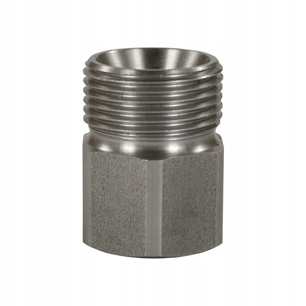 Redukce z nerezové oceli Inox M22x1,5 Ag 3/8" Ig 500 bar