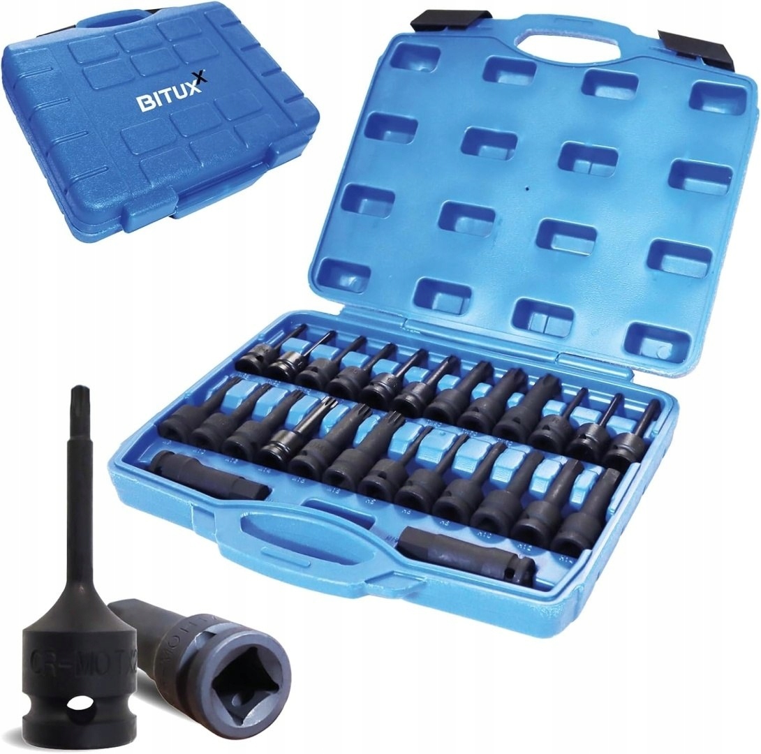 Nástavce na rázový uťahovák Torx Spline Šesťuholník 1/2 26ks