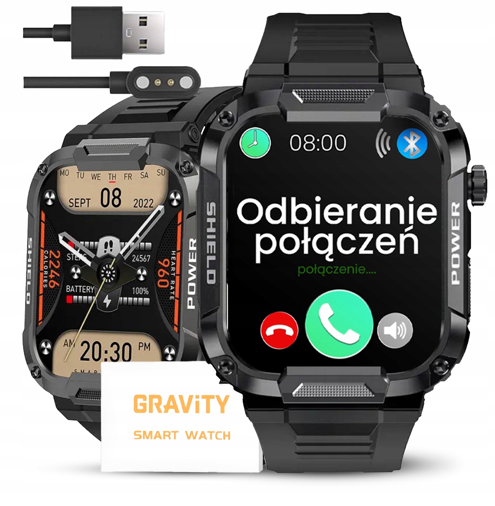 Chytré Hodinky Pánské Hodinky Gravity Hovory Polské Menu 400 mAh Sport Gravírování