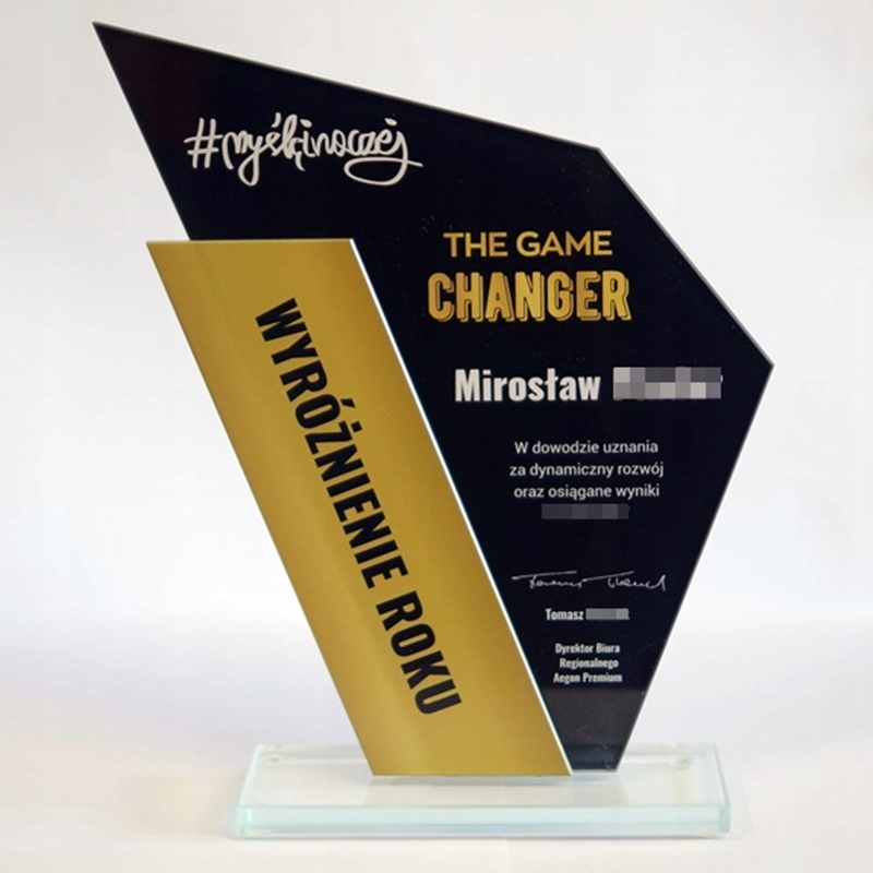 Velká skleněná soška s potiskem 26 cm