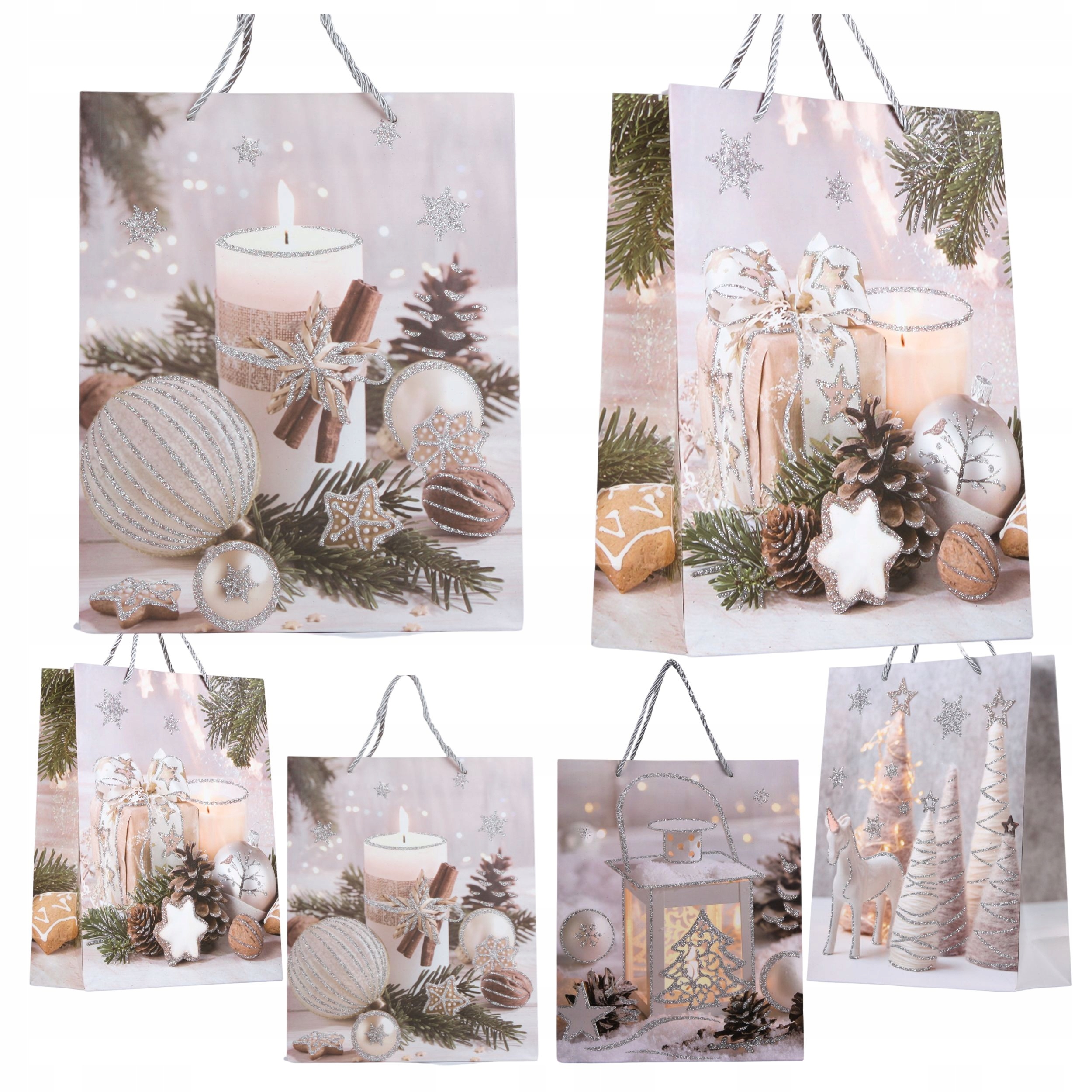 Papierová taška ozdobná darčeková taška 32x26 veľká Vianočné trblietky