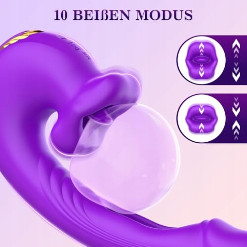 DILDO VIBRATOR DLA KOBIET Z 10 TRYBAMI WIBRACJI I STYMULACJI KLITORIS — miniatura 4
