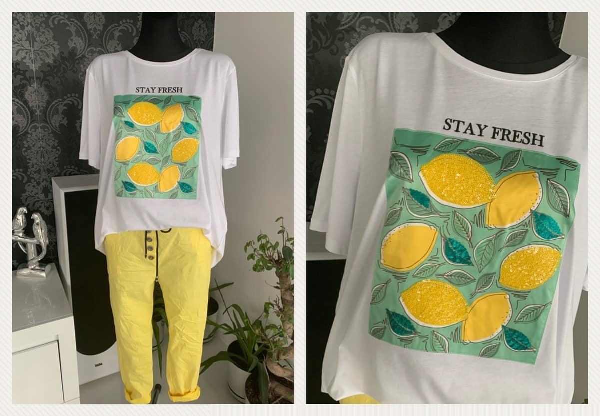 BLUZKA OVERSIZE UNI Print Cytrynka Rozmiar uniwersalny