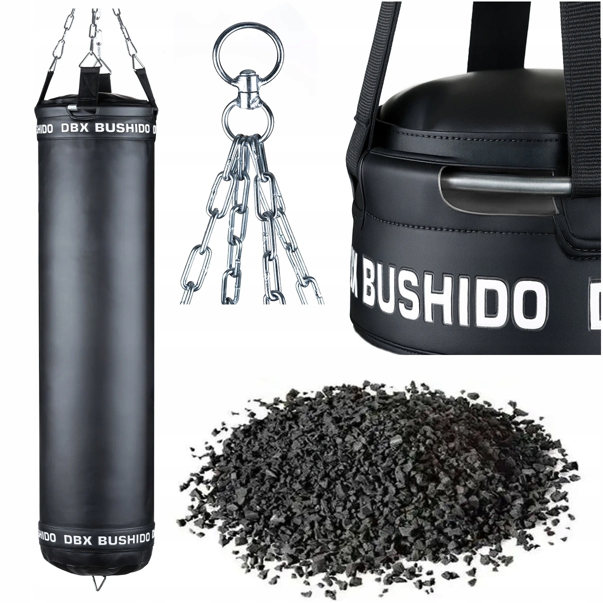 Worek Treningowy 55 Kg 130 cm Bokserski Premium Pełny Dbx Bushido Obręcz