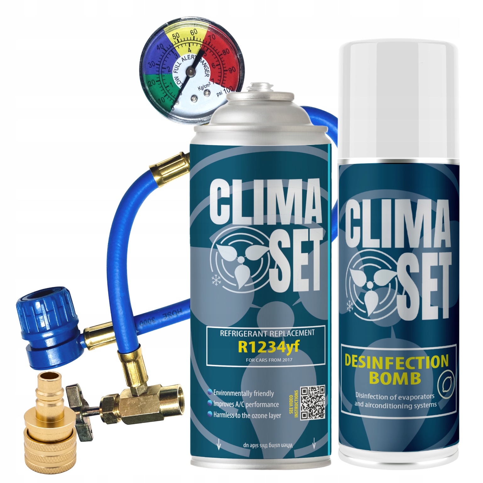 Sada na naplňování klimatizace R1234yf 340 g, Osvěžovač limet, fix, adaptér