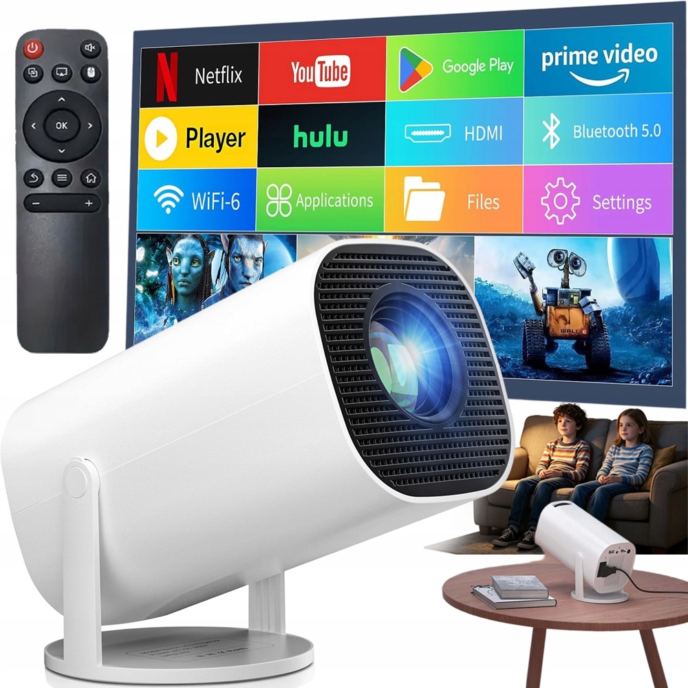 Přenosný Led Projektor 1080P Android 12 Wifi 5G Bt 5.0 200ANSI Domácí Kino