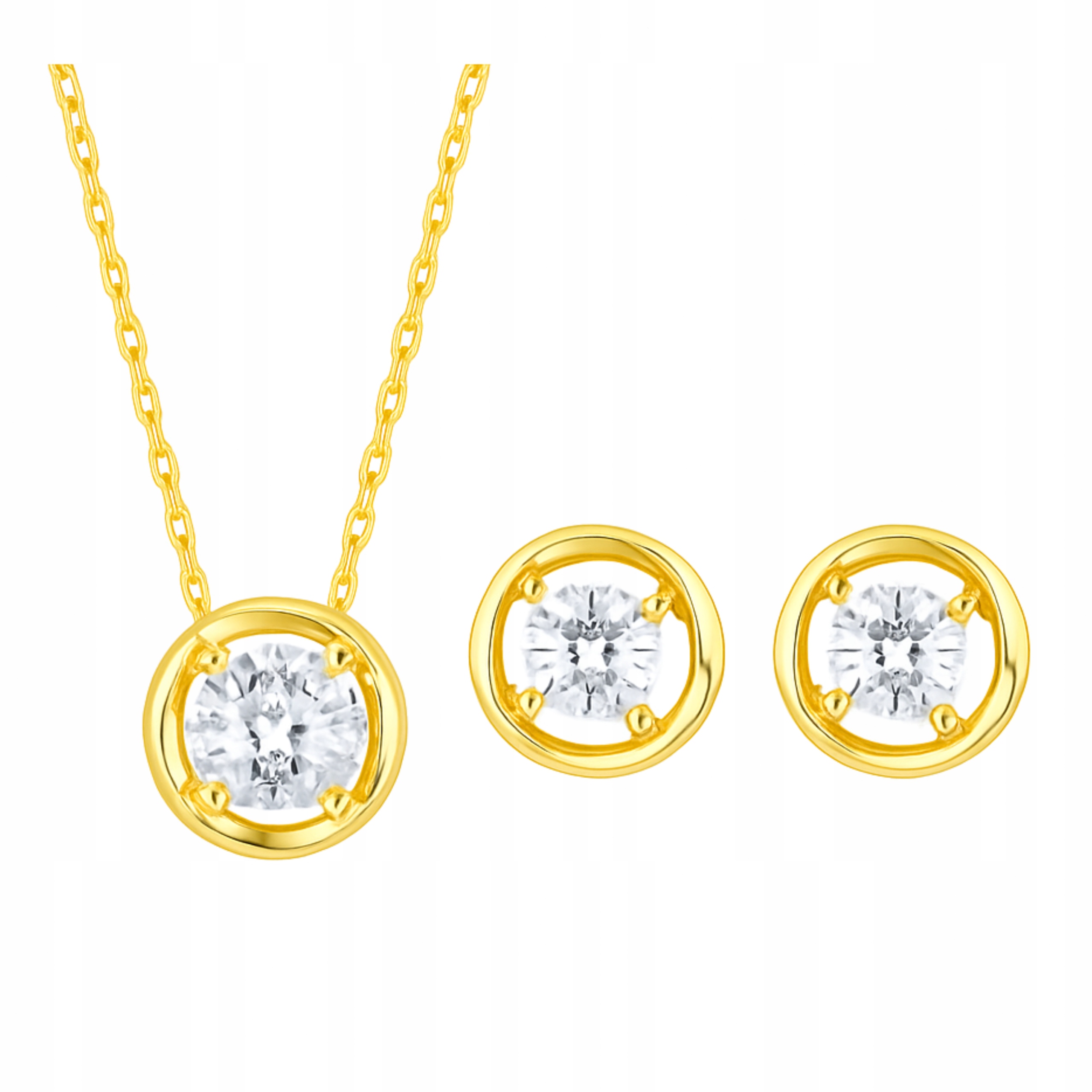 Pozlacený komplet Stříbro 925 se zirkonem jako dárek pro ni bonus krabička