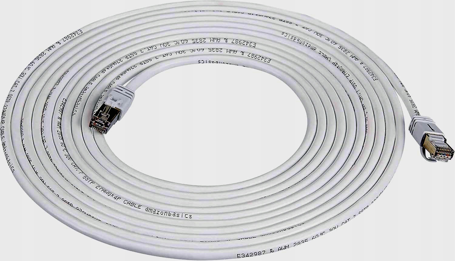Amazon Basics Kabel krosowy patch Ethernet Cat 7 ze złączem RJ45 6 M BIAŁY