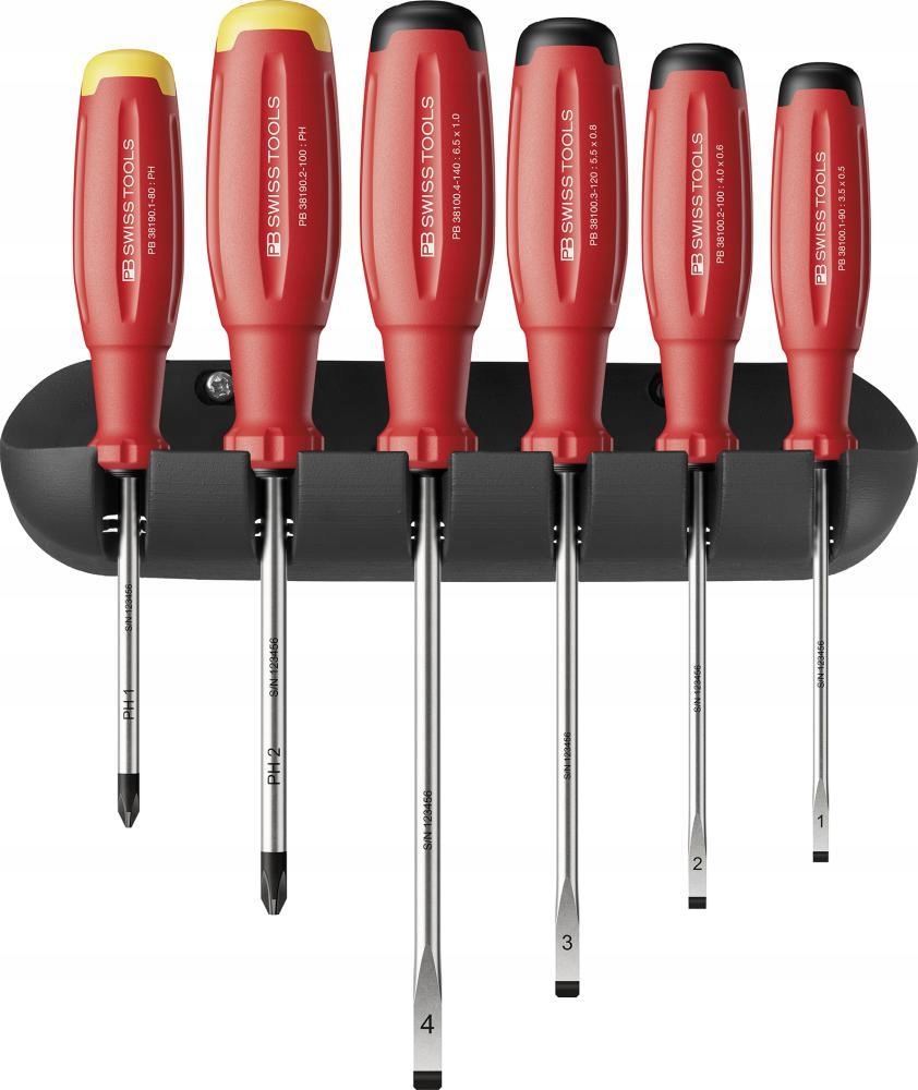 Sada šroubováků 6-dílná v nástěnném držáku SwissGrip Evo Pb Swiss Tools