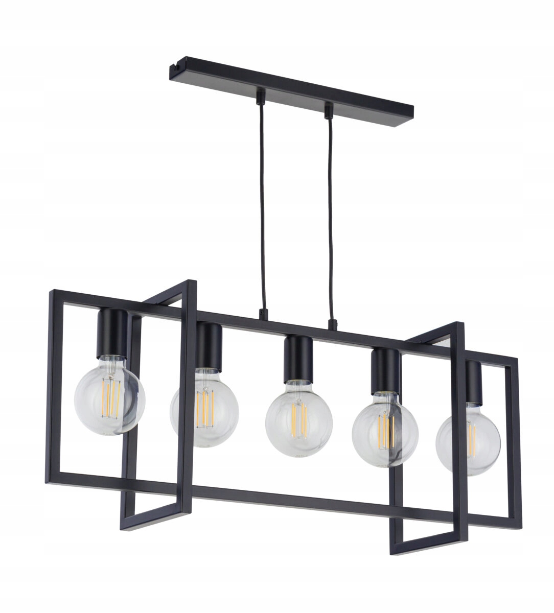 Závesná dekoratívna geometrická lampa loft čierna trojitá 5 bodov Sigma