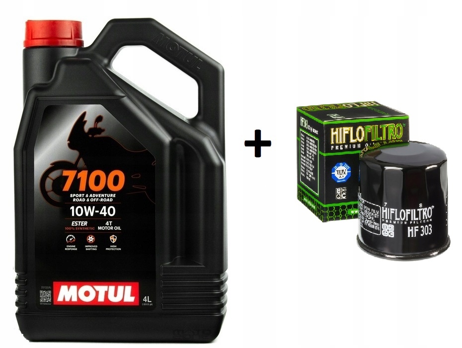 Zestaw Olej Motul 7100 10W40 4l HF303 Filtr Kawasaki GTR1400 Concours 08-20