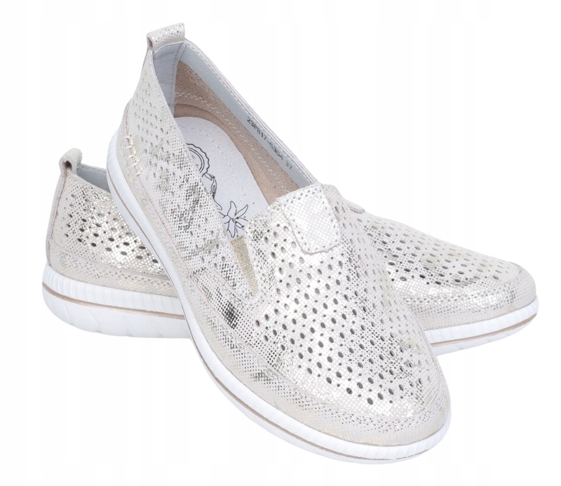 Wsuwane buty damskie zdrowotne skórzane tenisówki półbuty Jezzi