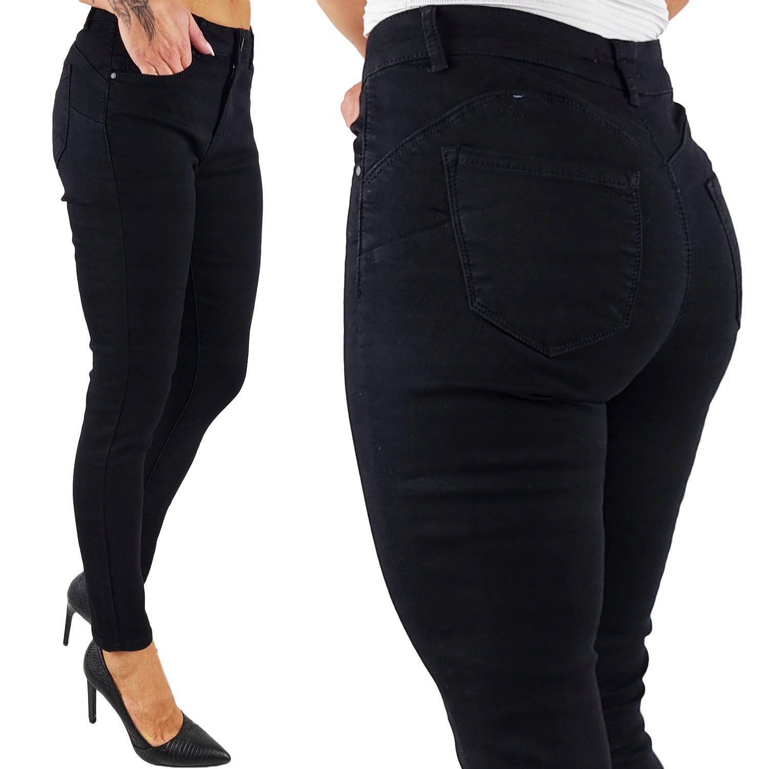 Damskie Spodnie M. Sara Modelujące Dopasowane Push Up Black