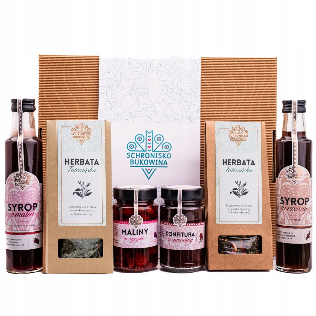 Levně Dárková sada Schronisko Bukowina sirup čaj maliny zavařenina