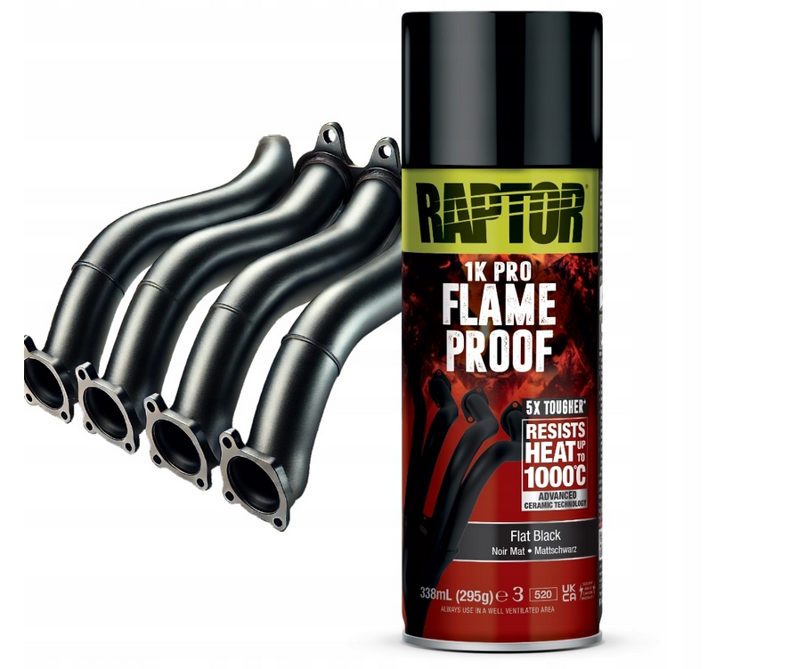 Raptor Spray Flameproof lakier żaroodporny 1000°C 338ml czarny mat