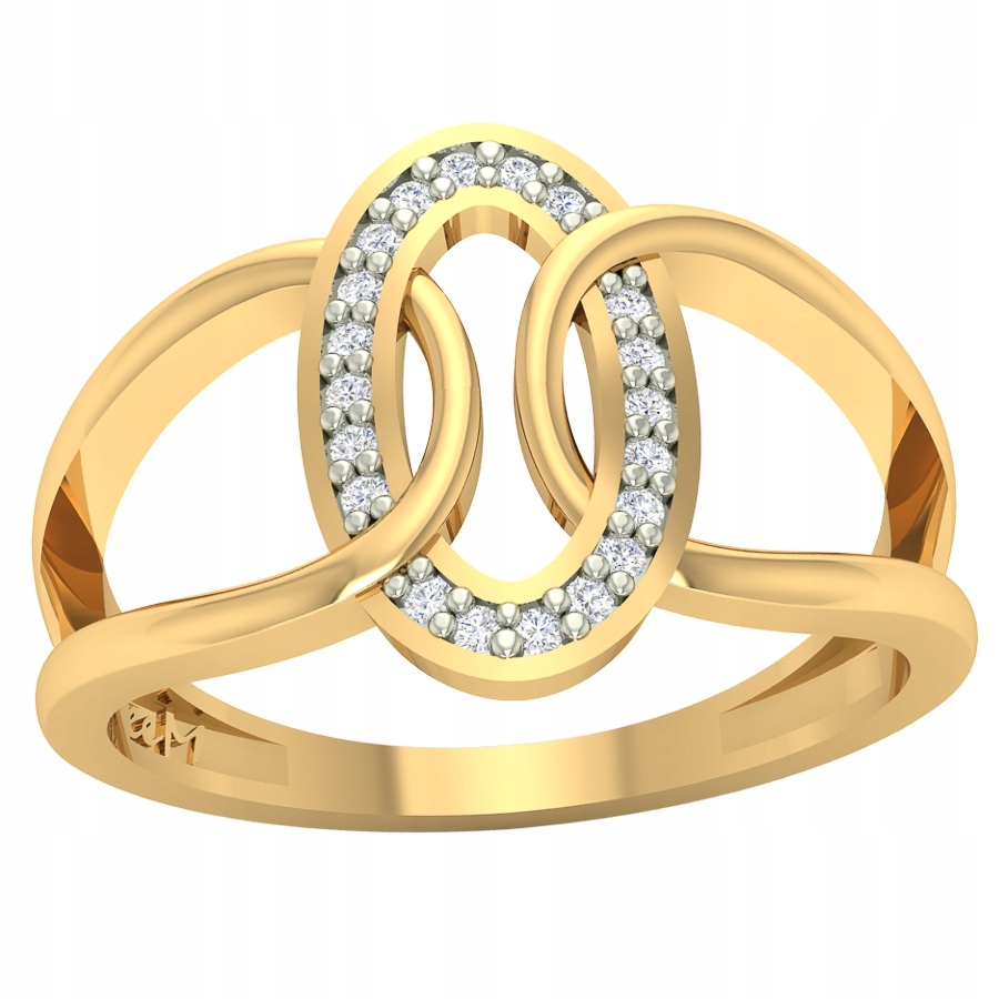 Módní Prstýnek Ze Zlata 585, Oválný, Lesklý