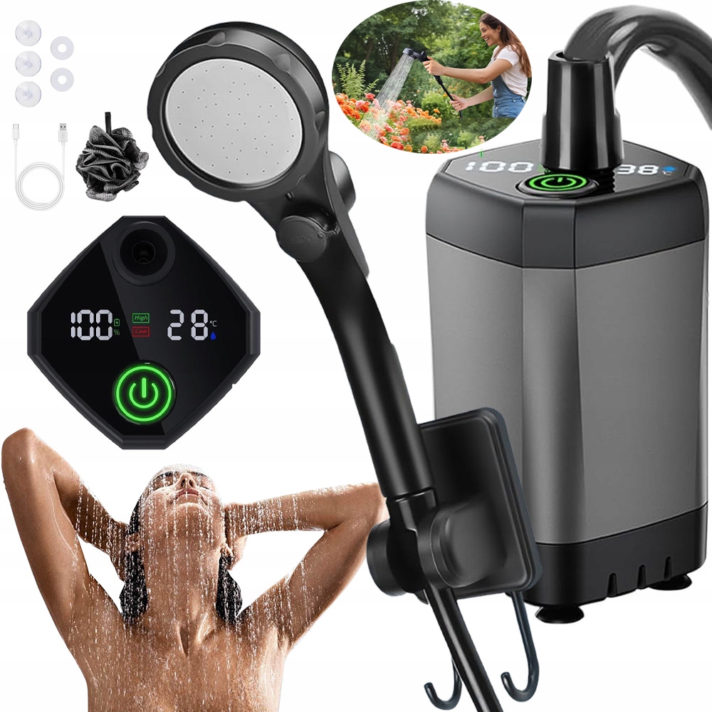 Elektryczny Prysznic Zewnętrzny, Akumulator Prysznic Z Głowicą Prysznicową