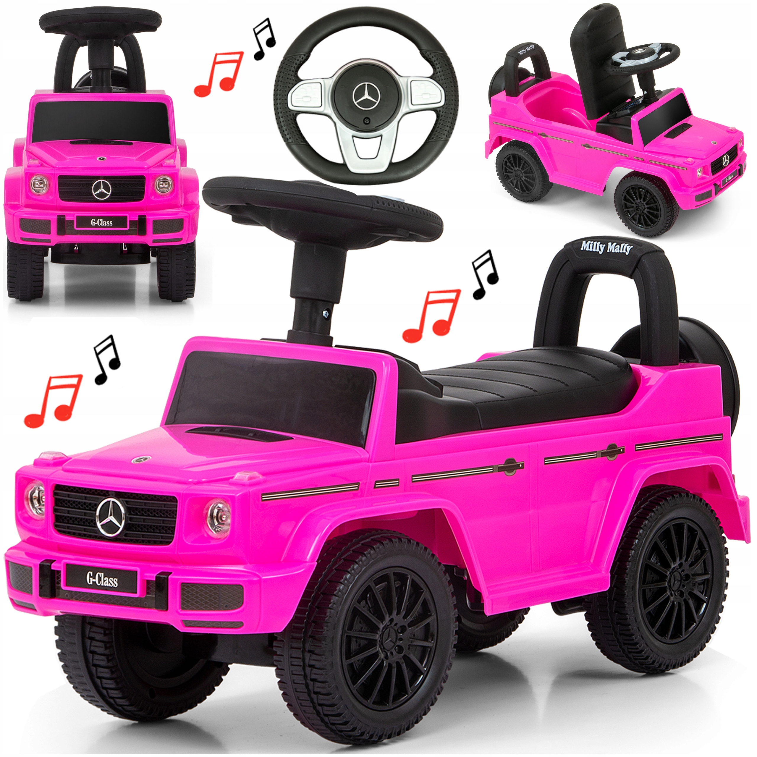 Duży Jeździk Pchacz Chodzik 3w1 Autko Samochód Dla Dziecka Mercedes Dźwięki