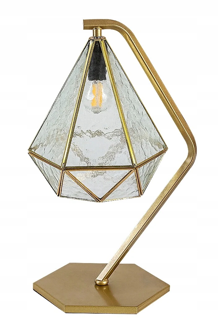 Stolová lampa vintage diamantová zlatá základňa 1xE14 40W Norah Rabalux