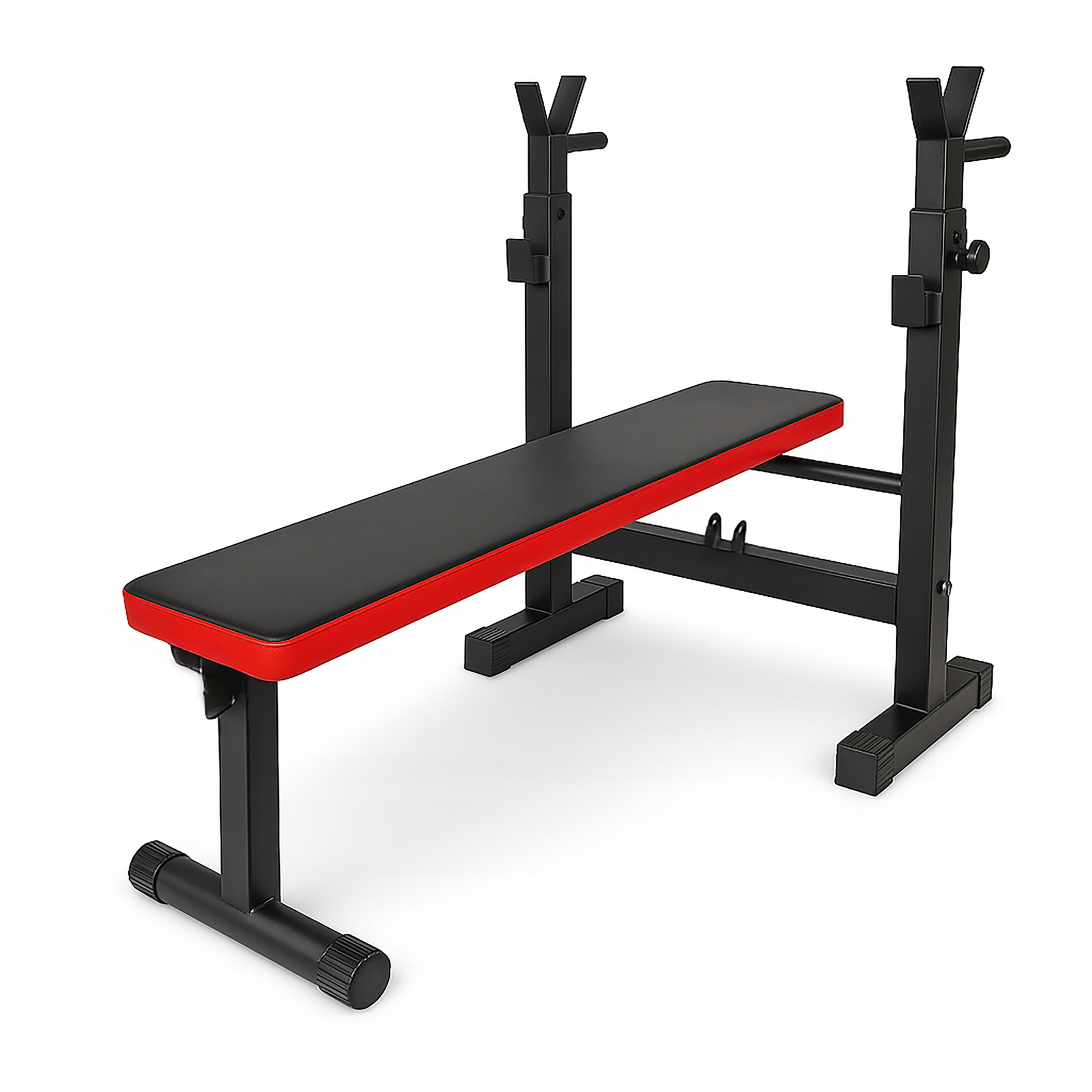 Ławka Treningowa ławeczka do ćwiczeń ze stojakami składana 2w1 do dipów