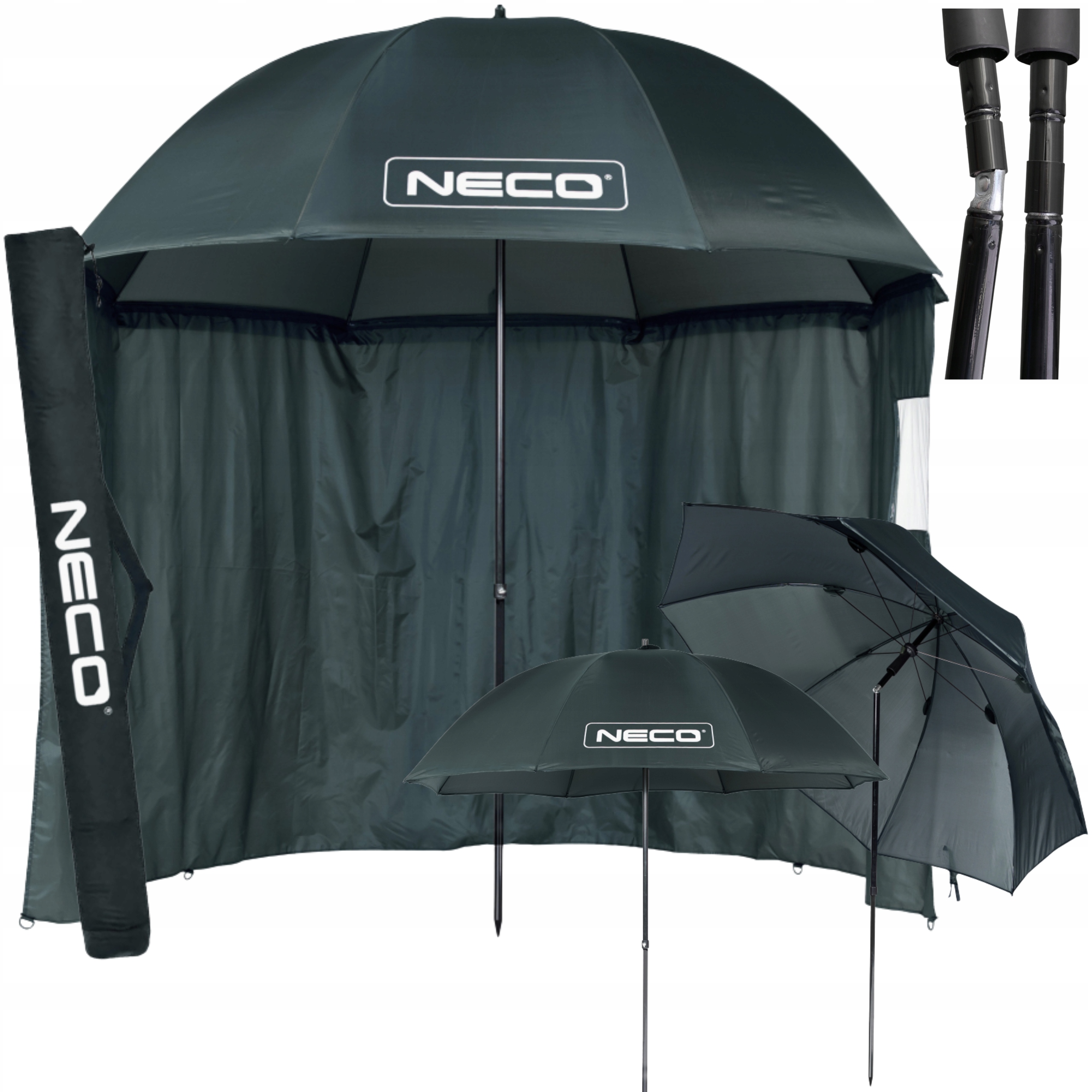 Parasol Wędkarski Neco 220cm Namiot Wodoodporny Łamana Sztyca z Torbą
