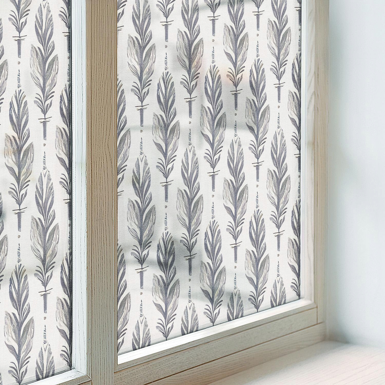 Samolepicí dýha na sklo Dekorativní vitráž Elegantní peří 100x116