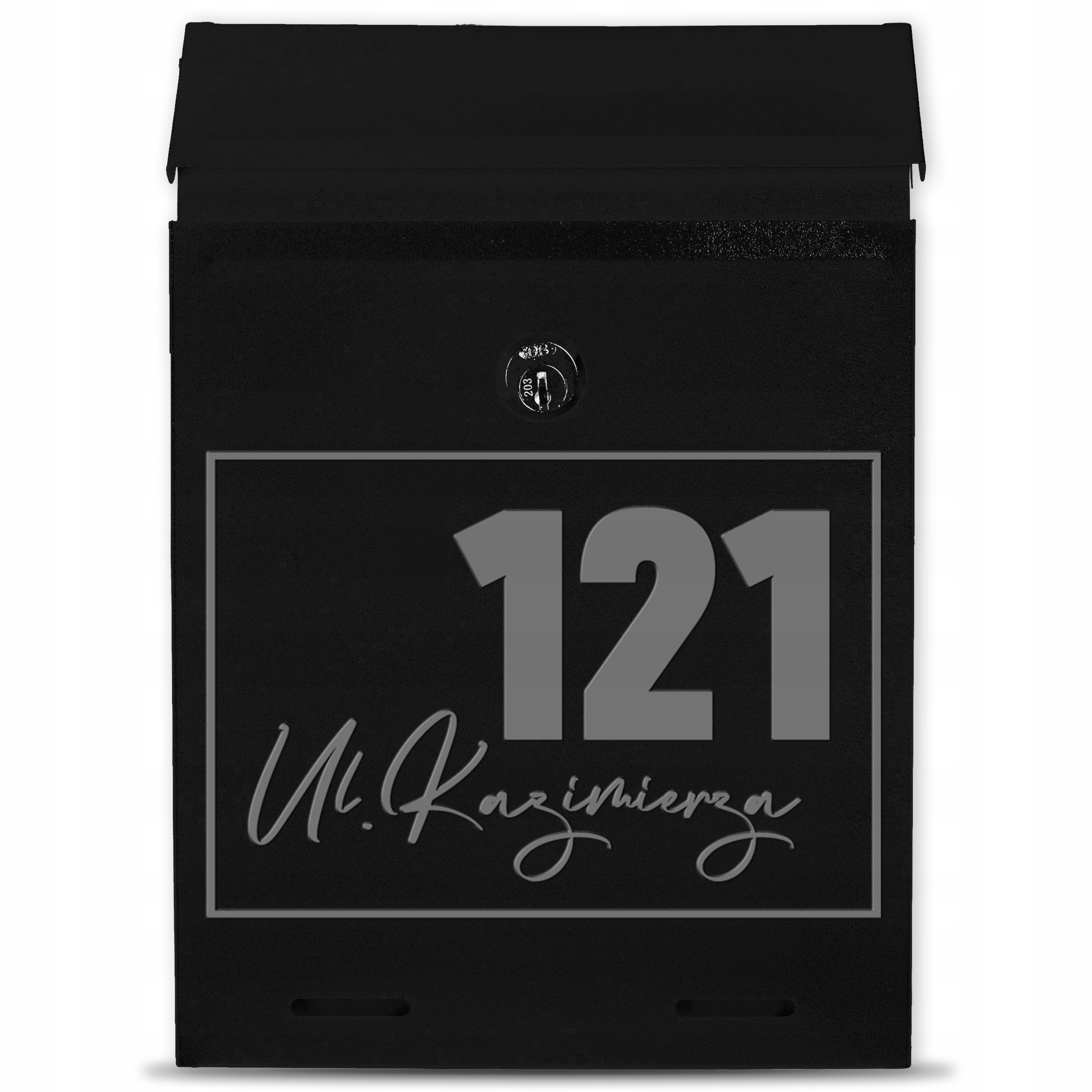 Poštovní Schránka Na Dopisy Kovová Černá C5 Personalizované Gravírování Adres