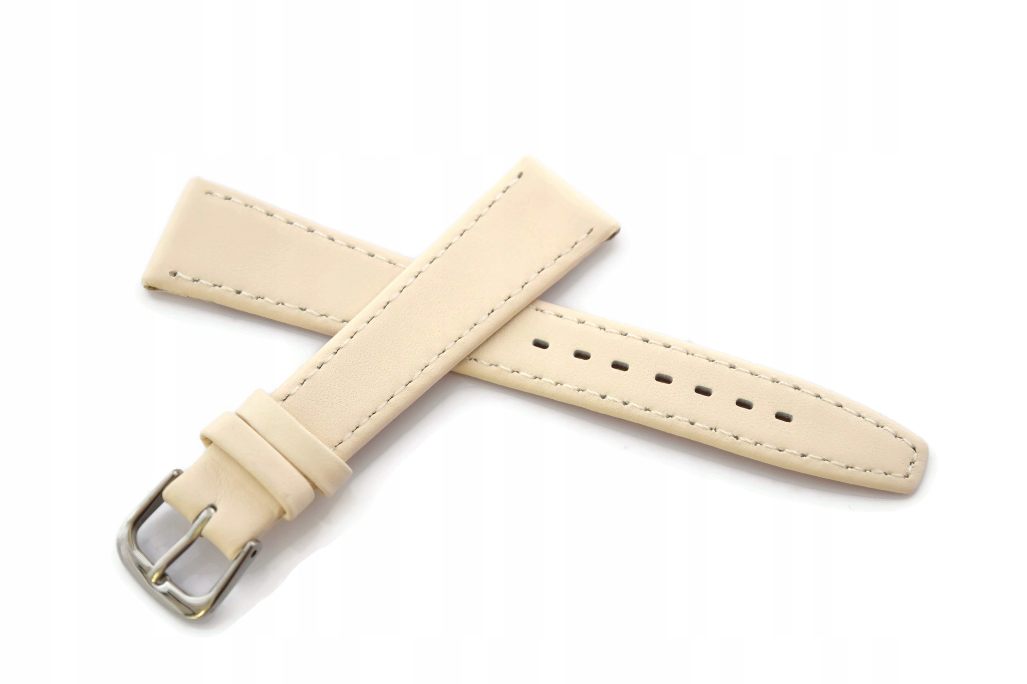 PASEK DO ZEGARKA SKÓRZANY CIENKI 18mm ECRU W01 Marka PACIFIC