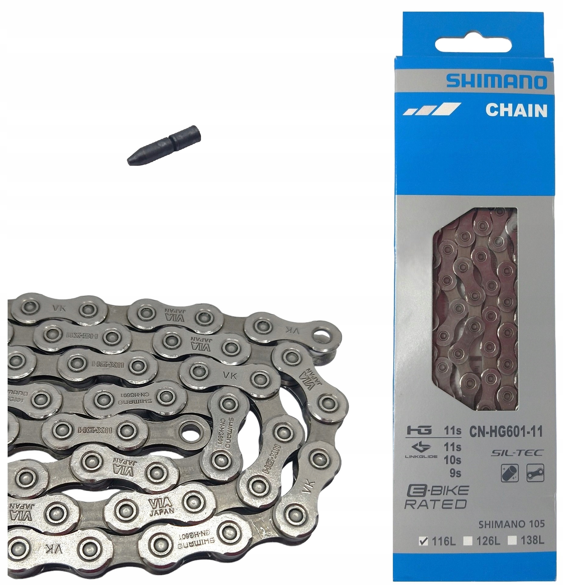 Łańcuch rowerowy 11s Shimano 105/SLX CN-HG601 pin 116 ogniw