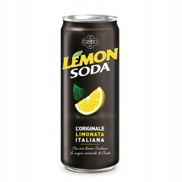 Levně Sada 24 Kusů: Lemon Soda plechovka 330 ml z Itálie Kyselá Limonáda Italská