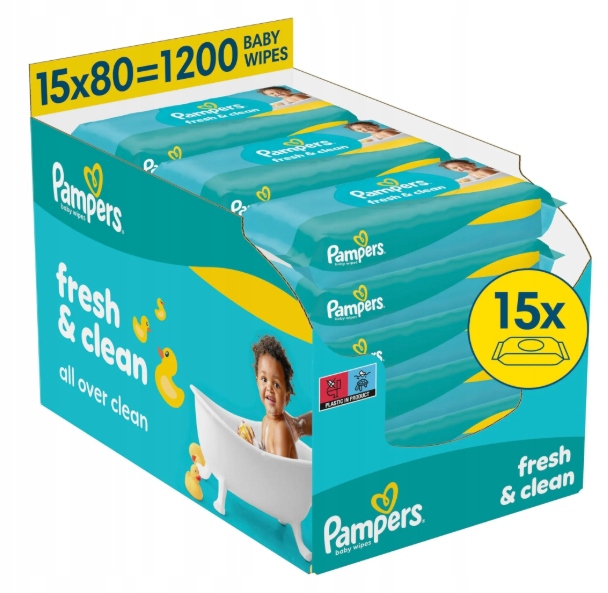 Chusteczki Nawilżane Pampers Fresh Clean 15 x 80SZT