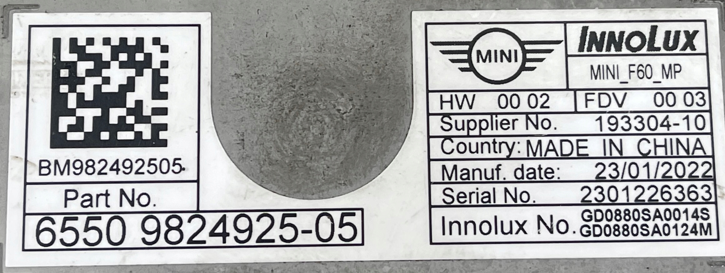 236 MINI F54 DISPLAY NAVIGAZIONE 9824925