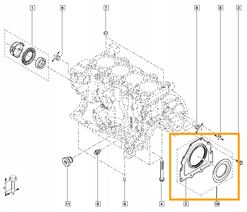 SIMMERING USZCZELNIACZ WAŁU TYŁ MASTER III 2.3 DCI Typ silnika Diesel