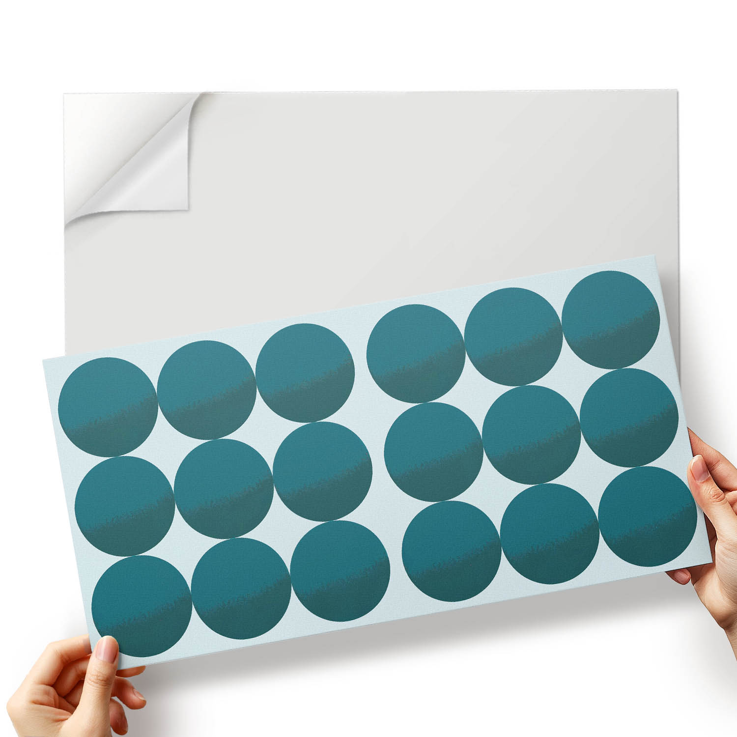 Nástěnné vinylové dlaždice Kulaté vzory v geometrické síťce 10x40x20 cm
