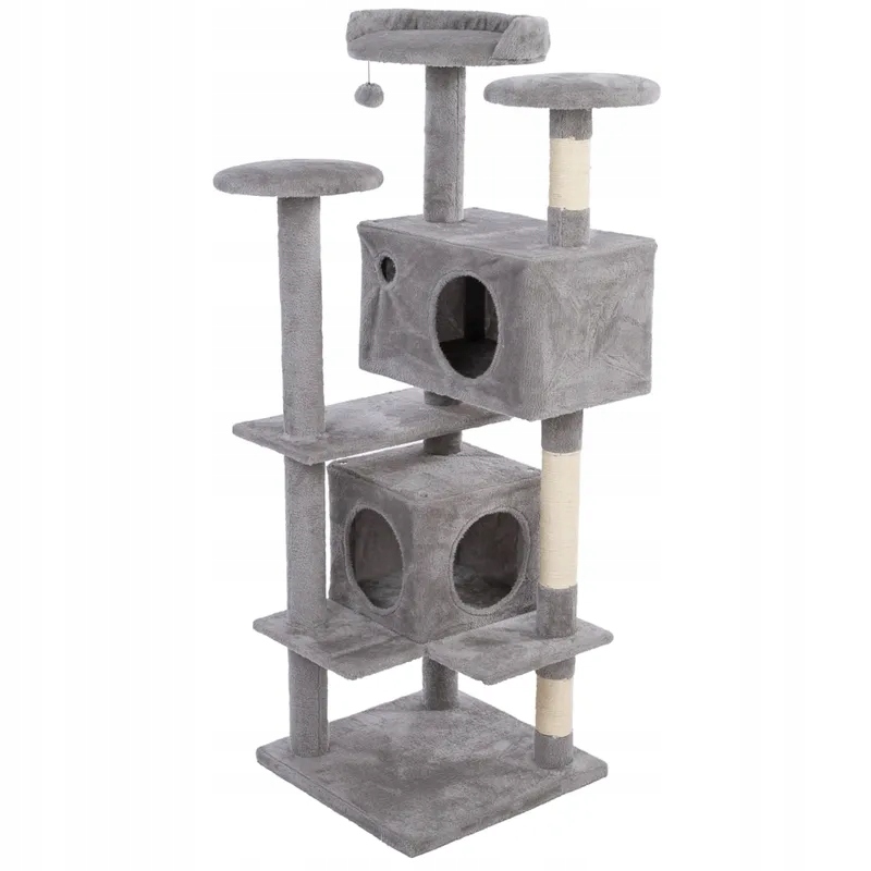 Levně Zooplus Basics Škrabadlo pro kočky M/L 48x48x137 cm Šedé Velké