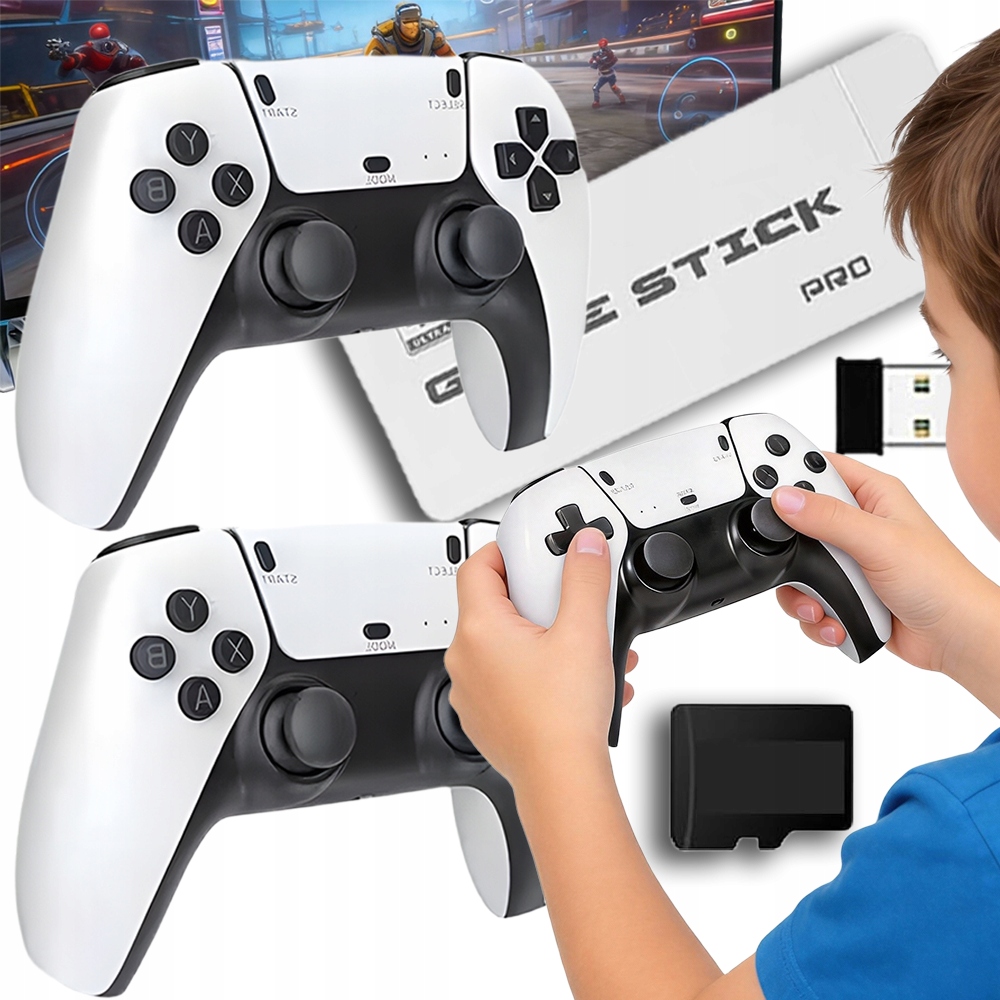 Konsola Do 20000+ Gier Retro 2 Pady Game Stick Bezprzewodowy Kontroler 64GB