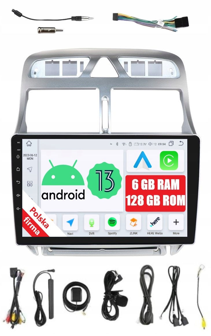 Rádio 2DIN Navigace Android Peugeot 307 6/128 Gb Dsp Carplay Lte