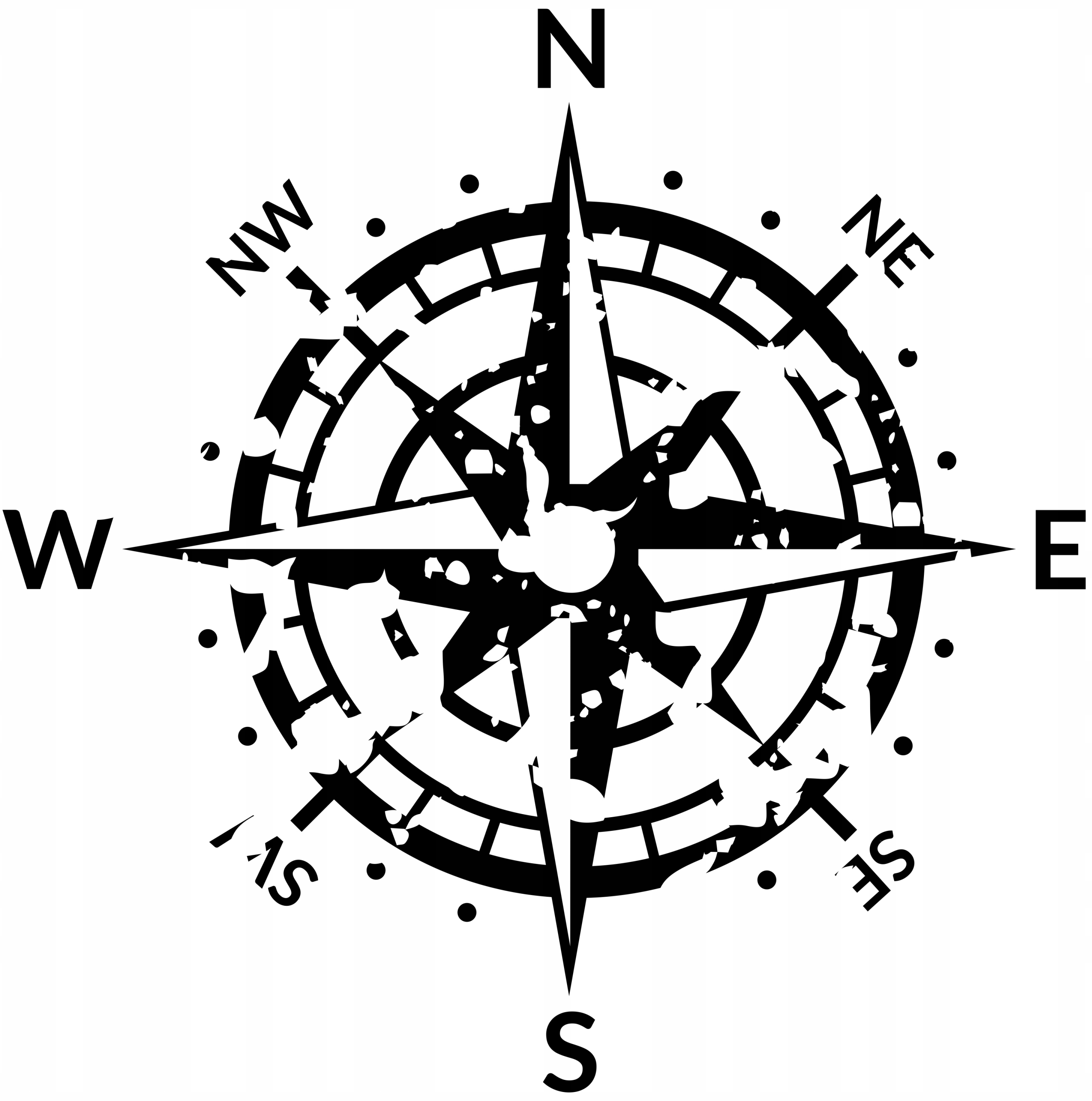

naklejka róża wiatrów kompas vanlife 4x4 bus XXL