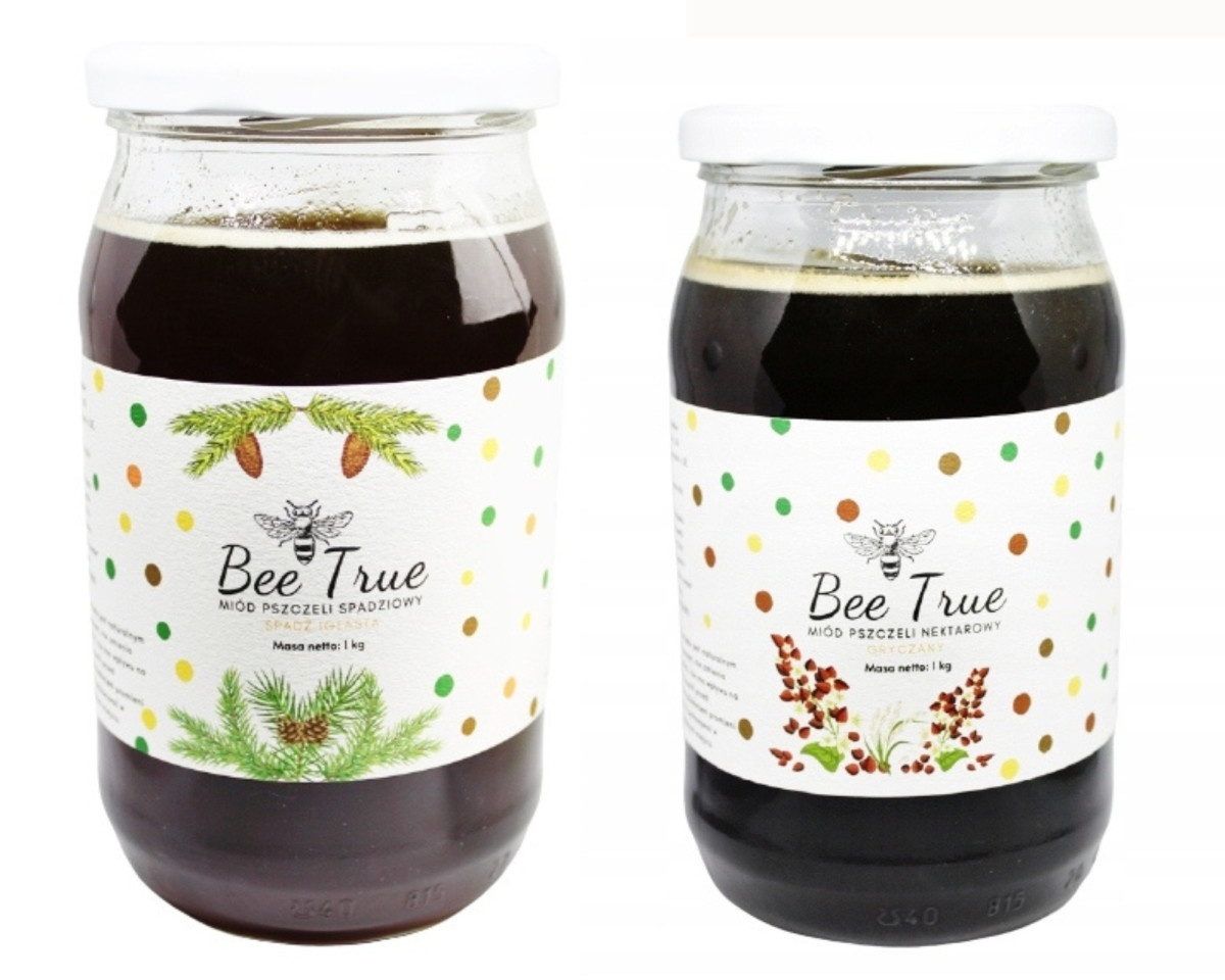 Zestaw miodów 2x 1kg Spadź Iglasta I Gryka