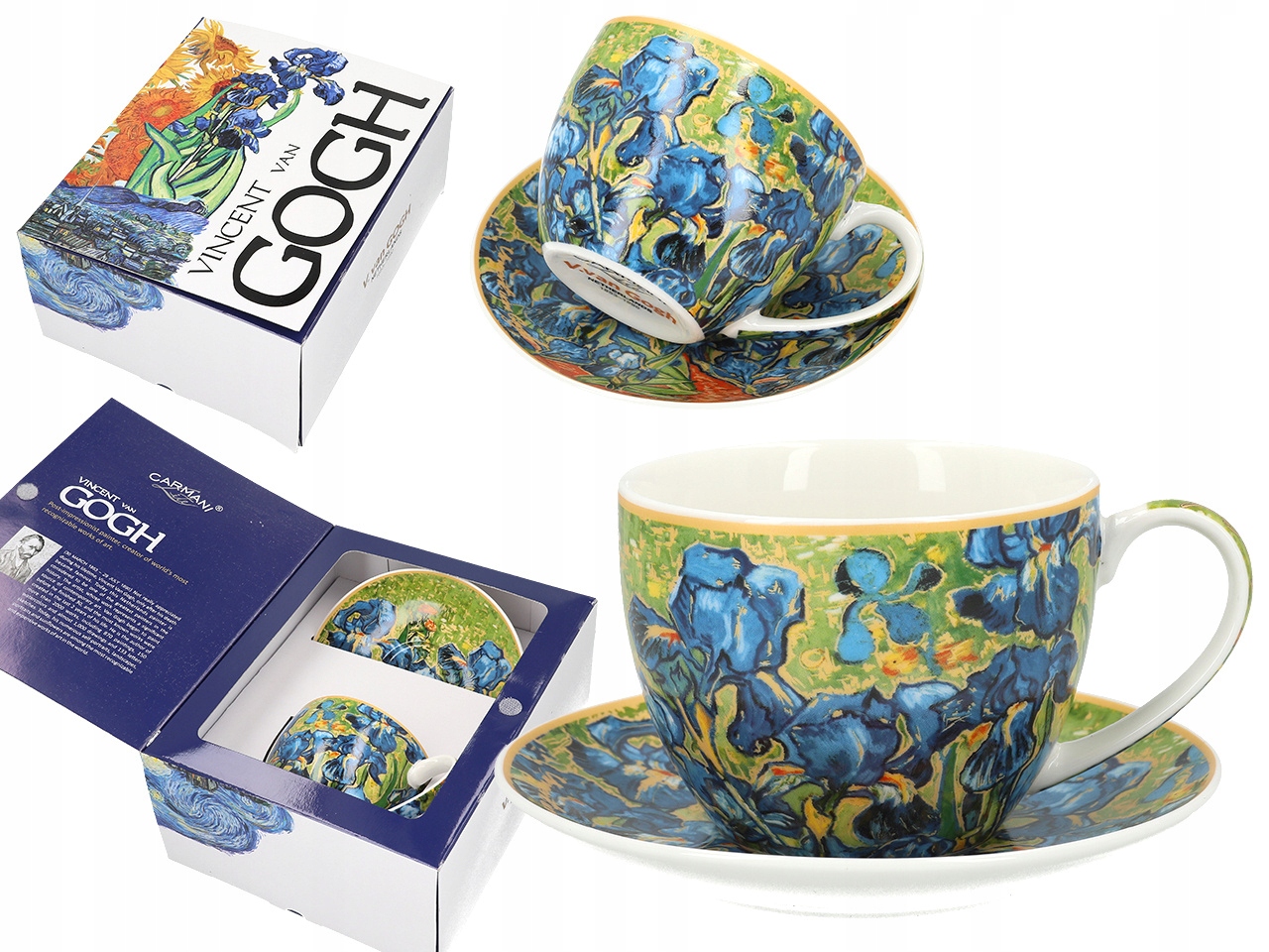 

Filiżanka ze spodkiem irysy na urodziny Van Gogh