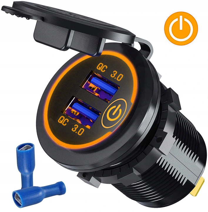 USB QC 3.0 QUICK ŁADOWARKA GNIAZDO ON/OFF DOTYKOWA